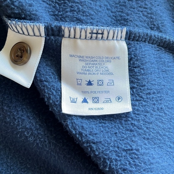 Lands End Micro Fleece Pullover Size M 10–12 Button in Front Crew Neck Buttons - Picture 11 of 13